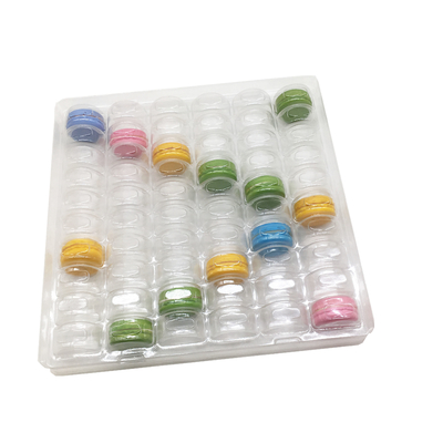 Blister de embalagem de macaron transparente 6 x 10 arranjo Bandeja de embalagem de macaron de 60 células,