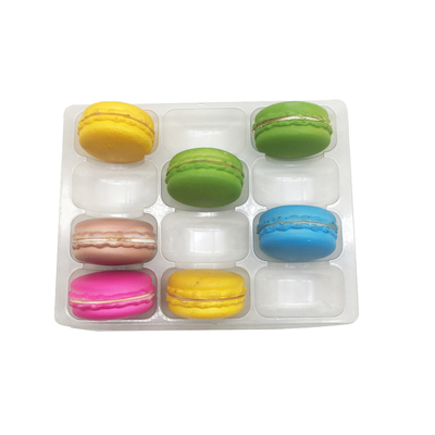 Bandeja de pacote de 12 macarons de peça única bandeja de macaron de plástico transparente embalagem de blister de embalagem de macaron