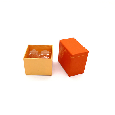 Revestimento UV reciclável de empacotamento alaranjado bonito 2pcs da caixa de Macaron do papel de embalagem