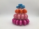 4 série pequena Macaron plástico portátil que empacota a torre plástica de 25cm Macaron
