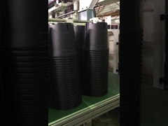 Potenciômetros plásticos redondos vermelhos do berçário dos potenciômetros de flor para jardinar um potenciômetro