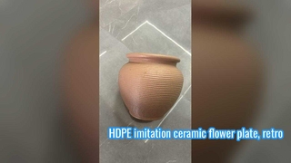 Placa de flor de cerâmica de imitação HDPE, placa de flor retrô, placa de flor de plástico