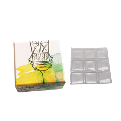 9 peças caixa de papel kraft para impressão caixa de embalagem de presente de chocolate com plástico transparente interno