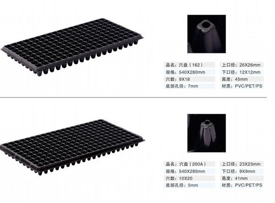 Taça de sementeira de plástico de 200 células - 2 mm de espessura e resistente ao envelhecimento para o crescimento sustentável das plantas