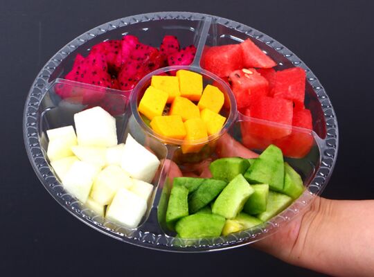 Caixa Personalizável de Embalagem de Frutas Transparente PET Reciclável com Selagem a Quente para Uvas e Tomates