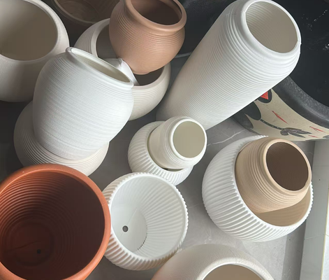 Imitation Ceramic Flower Pot with Matte Finish and Retro Brick Design in Multiple Sizes