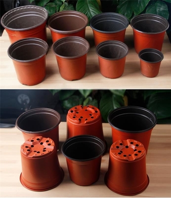 Novo design 3 polegadas de plástico vasos de infância macia cor marrom vasos de flores de plástico