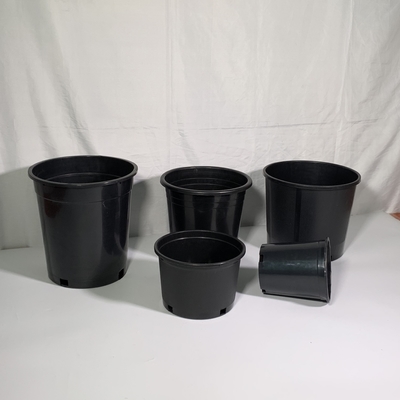 Potes de plantas de flores negras de plástico duro e durável de 3 litros Potes de plantas de flores negras grandes de PP / HDPE