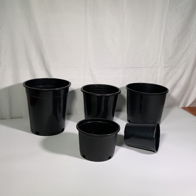 Potes de plantas de flores negras de plástico duro e durável de 3 litros Potes de plantas de flores negras grandes de PP / HDPE
