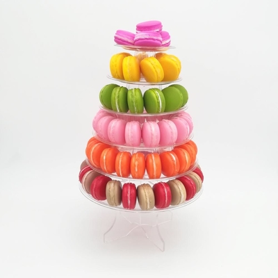 6 camadas de camada Macaron Tower 10 camadas Macaron Tower Stand com fundo acrílico