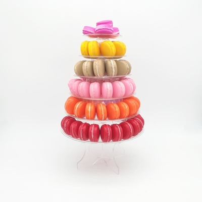 6 camadas de camada Macaron Tower 10 camadas Macaron Tower Stand com fundo acrílico
