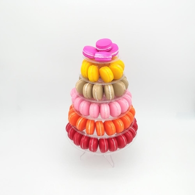 6 camadas de camada Macaron Tower 10 camadas Macaron Tower Stand com fundo acrílico