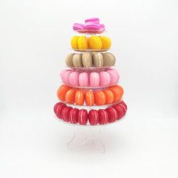 6 camadas de camada Macaron Tower 10 camadas Macaron Tower Stand com fundo acrílico