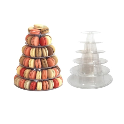 6 Nível Blister Clear Macaron Tower para decoração de bolo