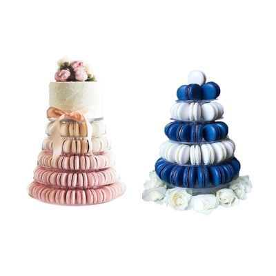 6 Nível Blister Clear Macaron Tower para decoração de bolo