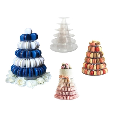 6 Nível Blister Clear Macaron Tower para decoração de bolo