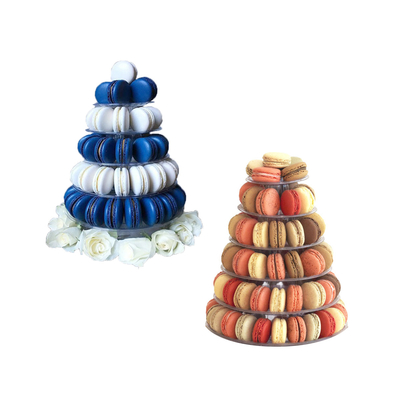 Round Recycled 6 Tier Macaron Tower Stand com fundo