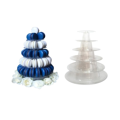 Round Recycled 6 Tier Macaron Tower Stand com fundo