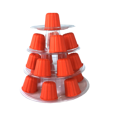 4 Nível Canele Tower Stand Case para decoração de bolo de casamento