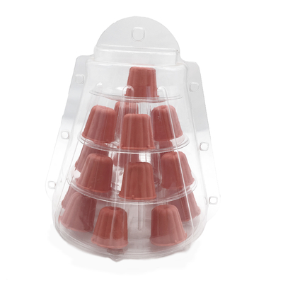 Mini plástico transparente 4 camadas Canele Torre Stand para exibição Canele / macarrão e decoração de bolo