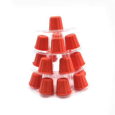 Mini plástico transparente 4 camadas Canele Torre Stand para exibição Canele / macarrão e decoração de bolo