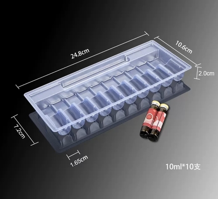Taça de 10 ml para Ampola de Líquido Oral Taça PET Transparente de vácuo, Embalagem de 5, Embalagem de 10, Embalagem de 12