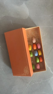 Embalagem personalizável de caixa de presente de 24 macarons Boutique para sobremesas