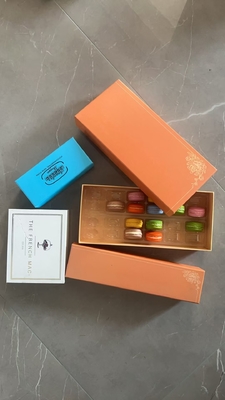 Embalagem personalizável de caixa de presente de 24 macarons Boutique para sobremesas