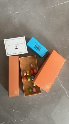 Embalagem personalizável de caixa de presente de 24 macarons Boutique para sobremesas