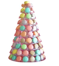 Bolha preta Macaron plástico de 9 séries que empacota o suporte conveniente da torre de Macarons