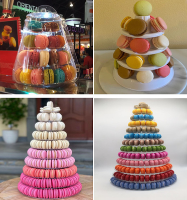 Bolha preta Macaron plástico de 9 séries que empacota o suporte conveniente da torre de Macarons