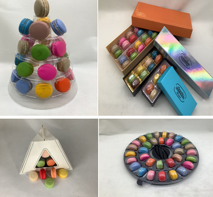 Bolha preta Macaron plástico de 9 séries que empacota o suporte conveniente da torre de Macarons