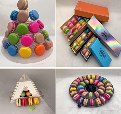 Tamanho A embalagem deve corresponder ao tamanho dos macarons e permitir espaço suficiente para que possam ser colocados sem serem esmagados