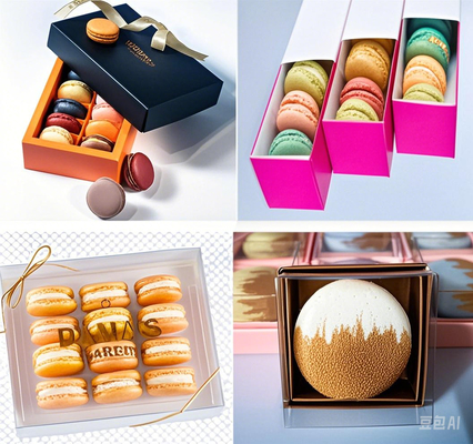Tamanho A embalagem deve corresponder ao tamanho dos macarons e permitir espaço suficiente para que possam ser colocados sem serem esmagados