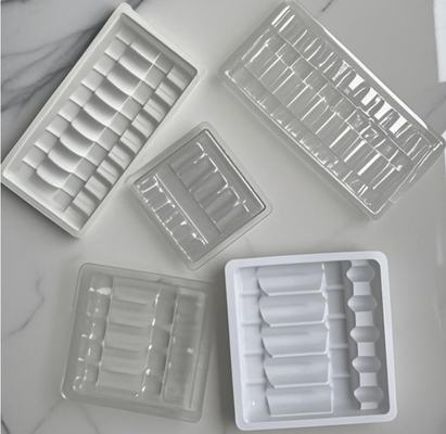 Blister de plástico PET branco para medicamentos, com padrão de design anti- falsificação, embalagem e armazenamento
