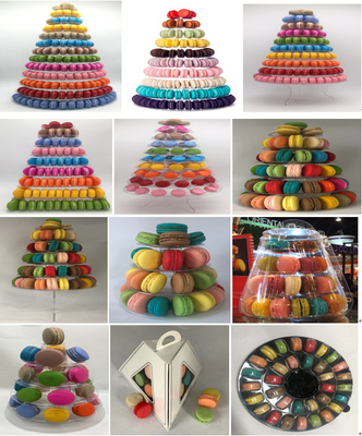 Bolha preta Macaron plástico de 9 séries que empacota o suporte conveniente da torre de Macarons