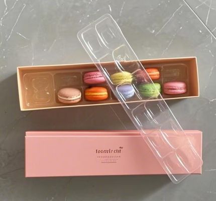 Embalagem de caixa de papel para macarons, embalagem de plástico para macarons