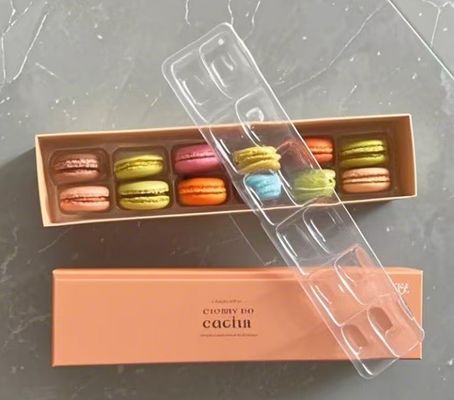 Bandeja de Embalagem para Macarons com 24 Cavidades, PET de Grau Alimentício e Design Reutilizável