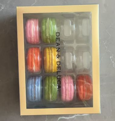 embalagem de caixa de papel para macarons personalizada, embalagem de plástico para macarons personalizada