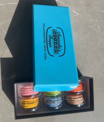 embalagem de caixa de papel para macarons personalizada, embalagem de plástico para macarons personalizada