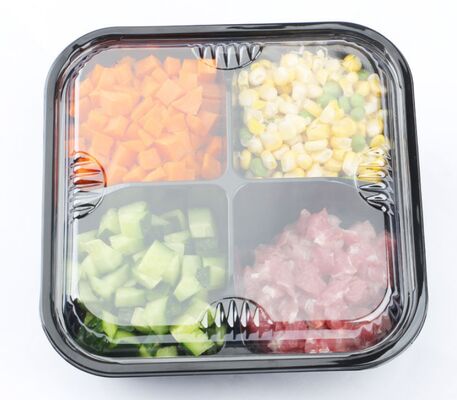 Caixa de PET reciclável personalizável para frutas e legumes com embalagem transparente termoformadora