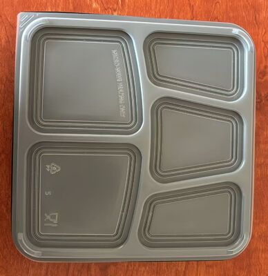 Caixas de fast food, caixas de fast food descartáveis em PP de 5 grades, caixas de fast food em PP de 5 grades, recipientes de fast food de 5 grades