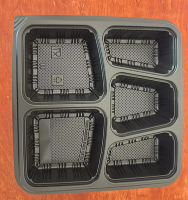 Fast food boxes, 5-grid disposable fast food boxes, 5-grid PP fast food boxes, 5-grid fast food packaging boxes