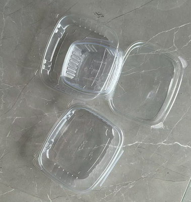Caixa de embalagem de frutas com vedação térmica de PET reciclável de design personalizado para tomate e mirtilo