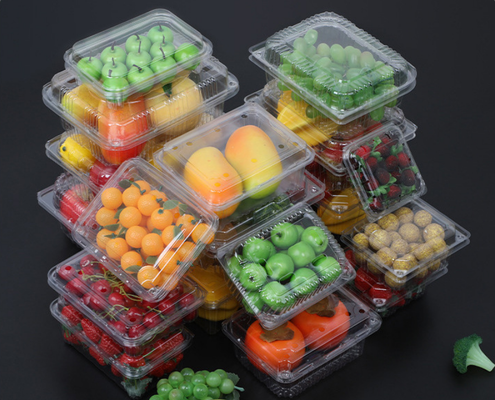 Caixa de frutas descartável no atacado com tampa transparente e embalagem blister de plástico grosso para embalagem de caixas de corte de frutas, feitas sob medida