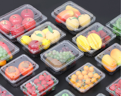 Single-use fresh fruit packaging tray, golden packaging box, food-grade PET, supermarket strawberry and cherry packaging
