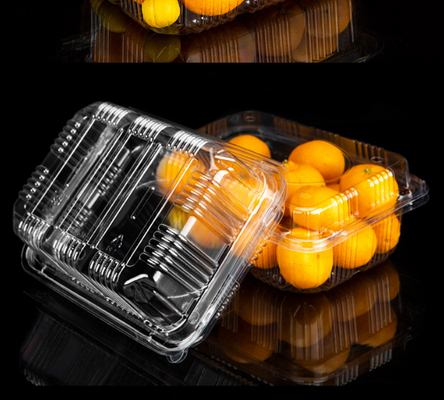 Caixa de frutas de utilização única - Caixa de plástico de qualidade alimentar para melancia e morango - Caixa de corte de frutas para almoço - Caixa de embalagem transparente de utilização única