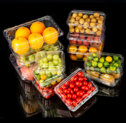 Caixas para frutas, caixas para embalagens de carne, caixas para embalagens de vegetais, caixas para plantas, caixas de fast food, bem como caixas transparentes de PVC, PP, PET e caixas impressas.
