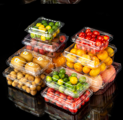 Caixas para frutas, caixas para embalagens de carne, caixas para embalagens de vegetais, caixas para plantas, vasos de plástico para flores, caixas de fast food, bem como caixas transparentes de PVC, PP e PET e caixas impressas.