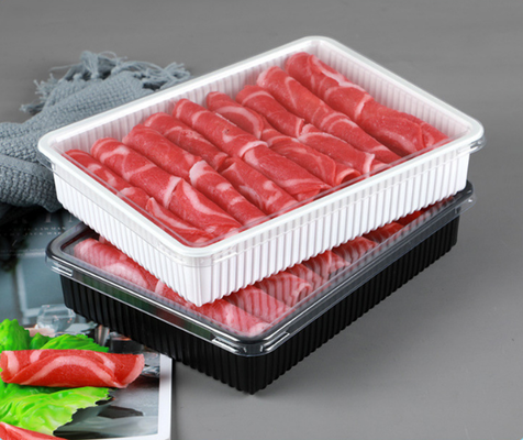 Caixas para frutas, caixas para embalagens de carne, caixas para embalagens de vegetais, caixas para plantas, vasos de plástico para flores, caixas de fast food, bem como caixas transparentes de PVC, PP e PET e caixas impressas.